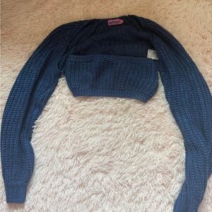 Edikted Deep Blue Knit Sweater